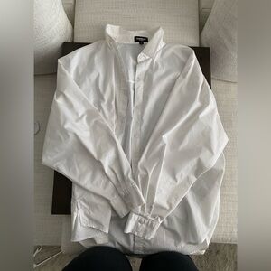 White poplin boyfriend portifino button down shirt